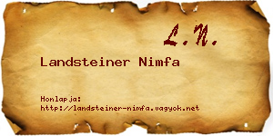 Landsteiner Nimfa névjegykártya